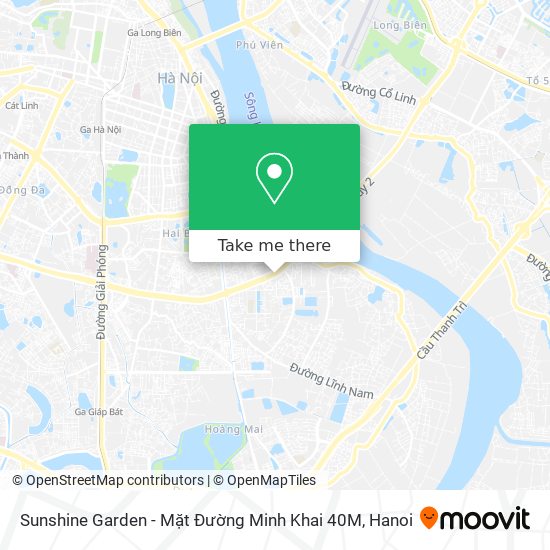 Sunshine Garden - Mặt Đường Minh Khai 40M map