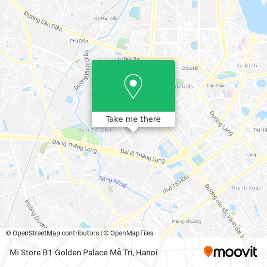 Mi Store B1 Golden Palace Mễ Trì map