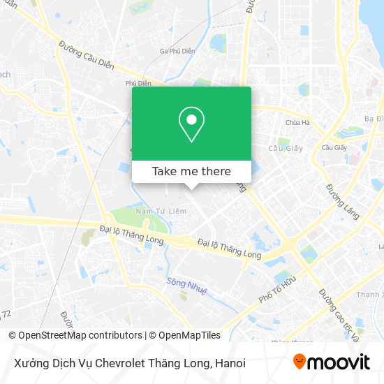 Xưởng Dịch Vụ Chevrolet Thăng Long map