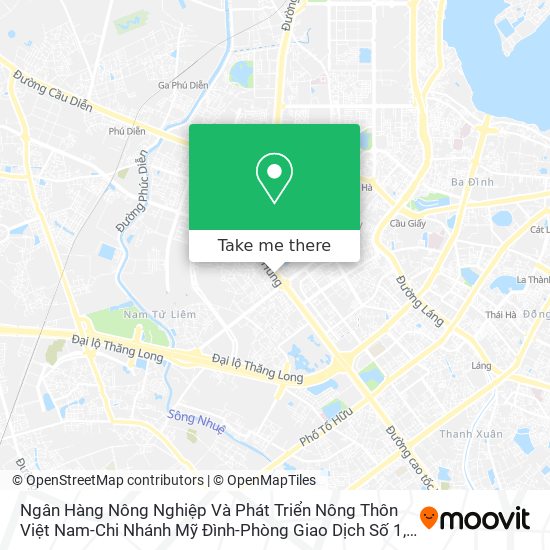 Ngân Hàng Nông Nghiệp Và Phát Triển Nông Thôn Việt Nam-Chi Nhánh Mỹ Đình-Phòng Giao Dịch Số 1 map