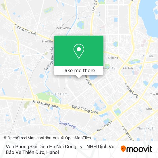 Văn Phòng Đại Diện Hà Nội Công Ty TNHH Dịch Vụ Bảo Vệ Thiên Đức map