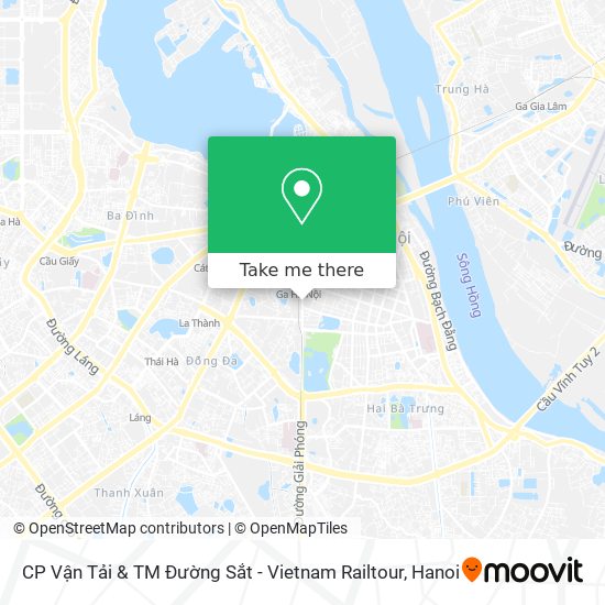 CP Vận Tải & TM Đường Sắt - Vietnam Railtour map