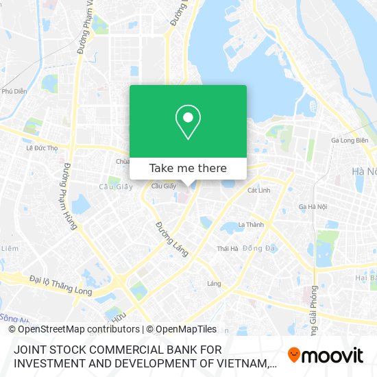 JOINT STOCK COMMERCIAL BANK FOR INVESTMENT AND DEVELOPMENT OF VIETNAM map