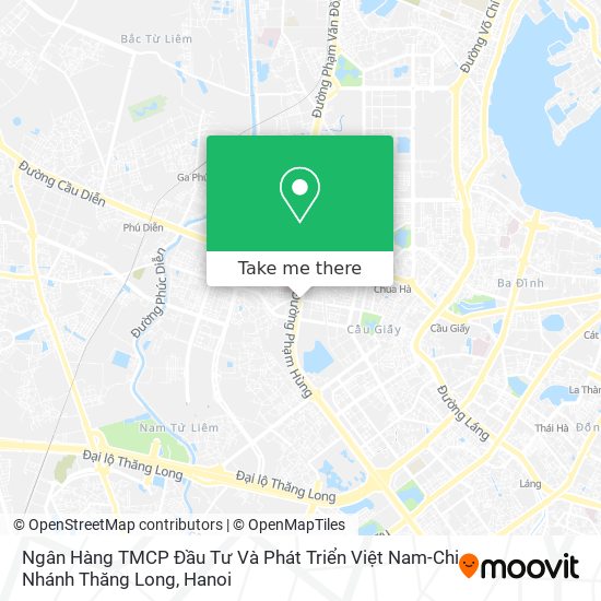 Ngân Hàng TMCP Đầu Tư Và Phát Triển Việt Nam-Chi Nhánh Thăng Long map