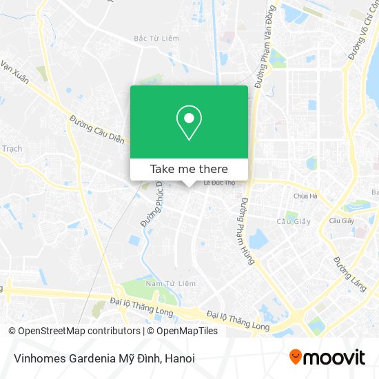 Vinhomes Gardenia Mỹ Đình map