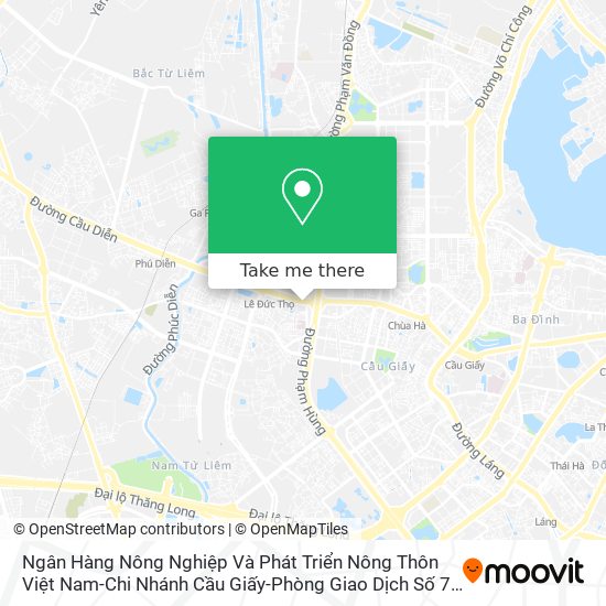 Ngân Hàng Nông Nghiệp Và Phát Triển Nông Thôn Việt Nam-Chi Nhánh Cầu Giấy-Phòng Giao Dịch Số 7 map