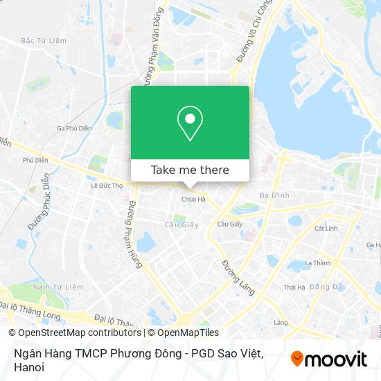 Ngân Hàng TMCP Phương Đông - PGD Sao Việt map