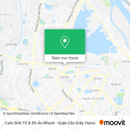 Cafe Sinh Tố & Đồ Ăn Nhanh - Quận Cầu Giấy map