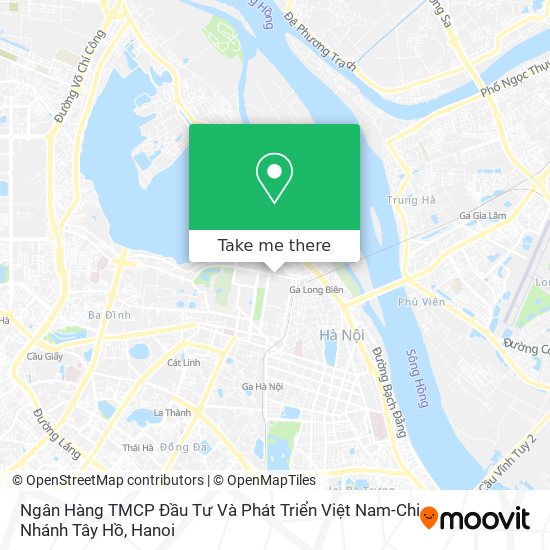 Ngân Hàng TMCP Đầu Tư Và Phát Triển Việt Nam-Chi Nhánh Tây Hồ map