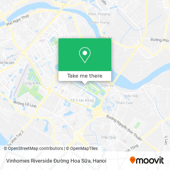 Vinhomes Riverside Đường Hoa Sữa map