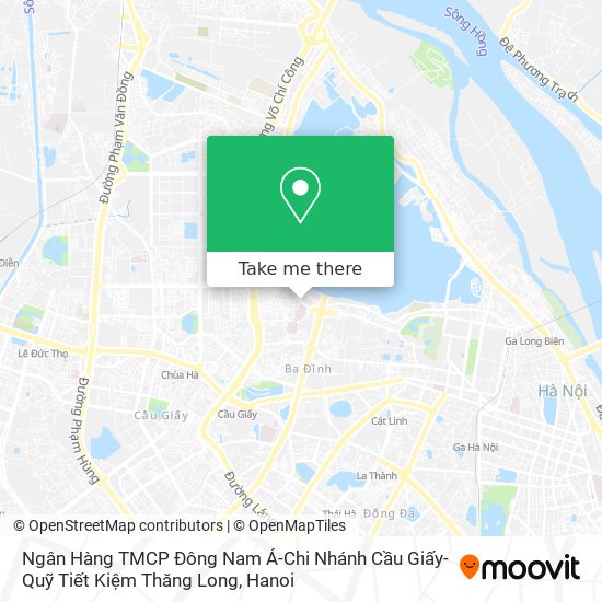 Ngân Hàng TMCP Đông Nam Á-Chi Nhánh Cầu Giấy-Quỹ Tiết Kiệm Thăng Long map