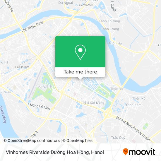 Vinhomes Riverside Đường Hoa Hồng map