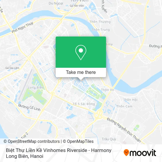 Biệt Thự Liền Kề Vinhomes Riverside - Harmony Long Biên map