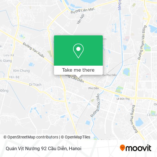 Quán Vịt Nướng 92 Cầu Diễn map