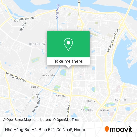 Nhà Hàng Bia Hải Bình 521 Cổ Nhuế map