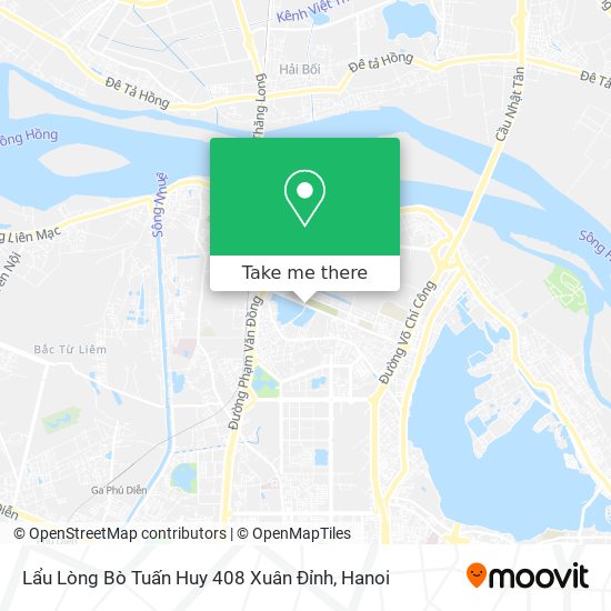 Lẩu Lòng Bò Tuấn Huy 408 Xuân Đỉnh map