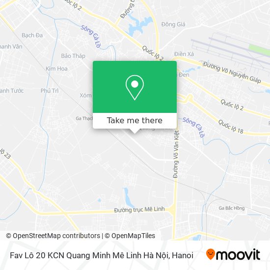 Fav Lô 20 KCN Quang Minh Mê Linh Hà Nội map