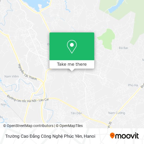 Trường Cao Đẳng Công Nghệ Phúc Yên map