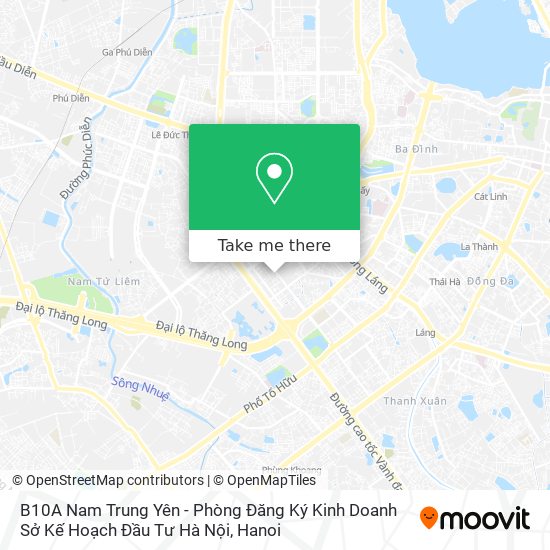 B10A Nam Trung Yên - Phòng Đăng Ký Kinh Doanh Sở Kế Hoạch Đầu Tư Hà Nội map