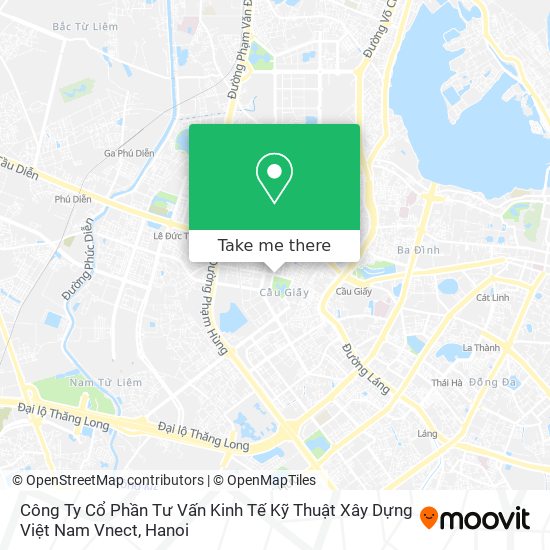 Công Ty Cổ Phần Tư Vấn Kinh Tế Kỹ Thuật Xây Dựng Việt Nam Vnect map