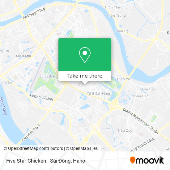 Five Star Chicken - Sài Đồng map