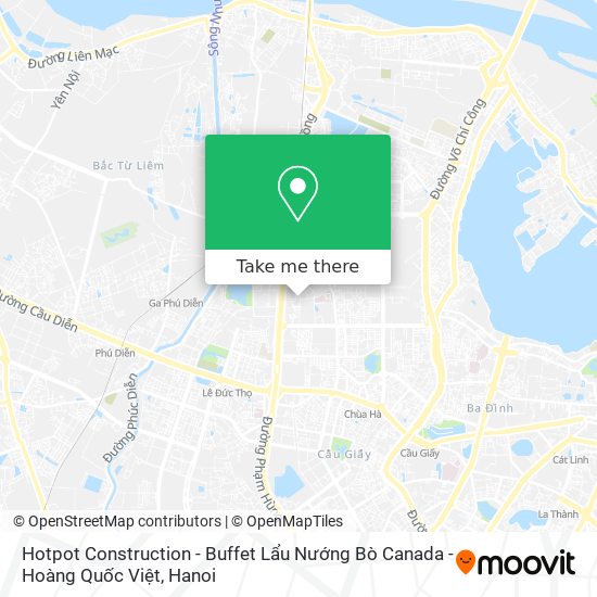 Hotpot Construction - Buffet Lẩu Nướng Bò Canada - Hoàng Quốc Việt map
