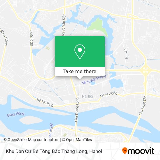 Khu Dân Cư Bê Tông Bắc Thăng Long map