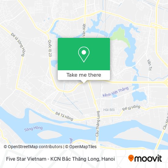 Five Star Vietnam - KCN Bắc Thăng Long map