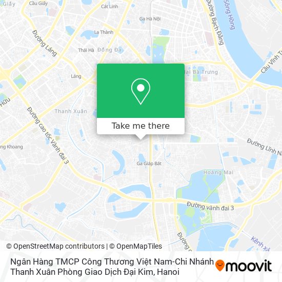 Ngân Hàng TMCP Công Thương Việt Nam-Chi Nhánh Thanh Xuân Phòng Giao Dịch Đại Kim map