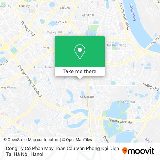 Công Ty Cổ Phần May Toàn Cầu Văn Phòng Đại Diện Tại Hà Nội map