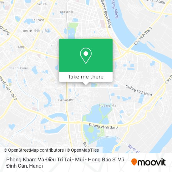 Phòng Khám Và Điều Trị Tai - Mũi - Họng Bác Sĩ Vũ Đình Cán map