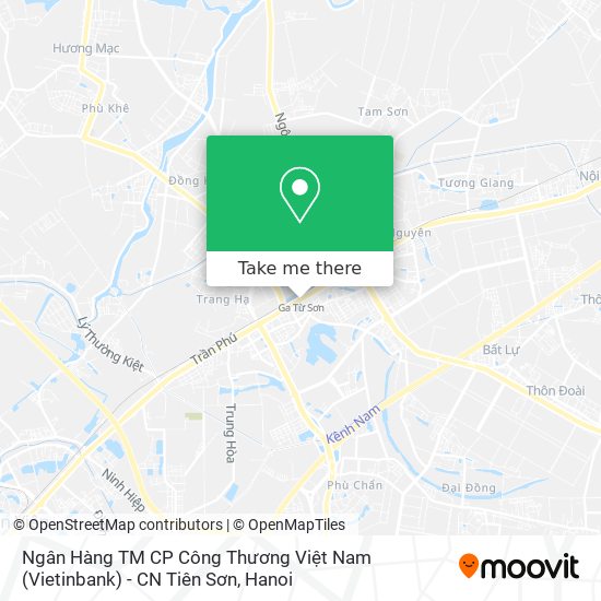 Ngân Hàng TM CP Công Thương Việt Nam (Vietinbank) - CN Tiên Sơn map