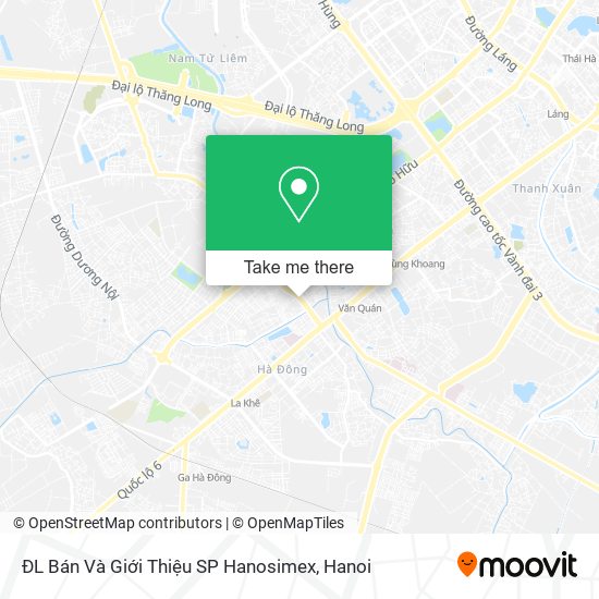 ĐL Bán Và Giới Thiệu SP Hanosimex map