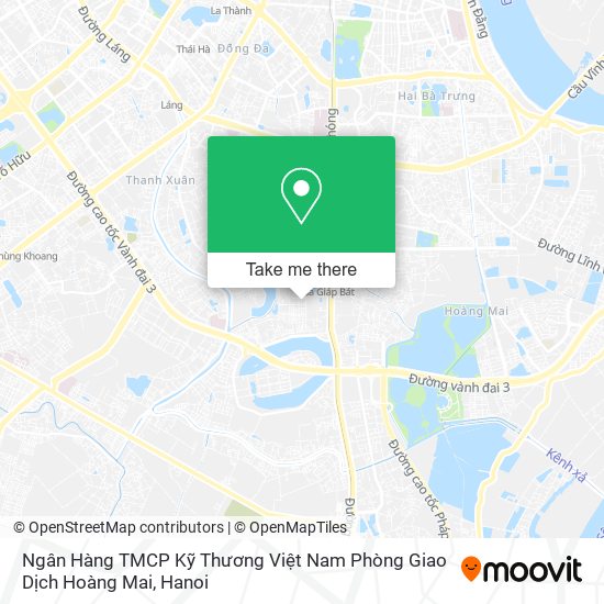 Ngân Hàng TMCP Kỹ Thương Việt Nam Phòng Giao Dịch Hoàng Mai map