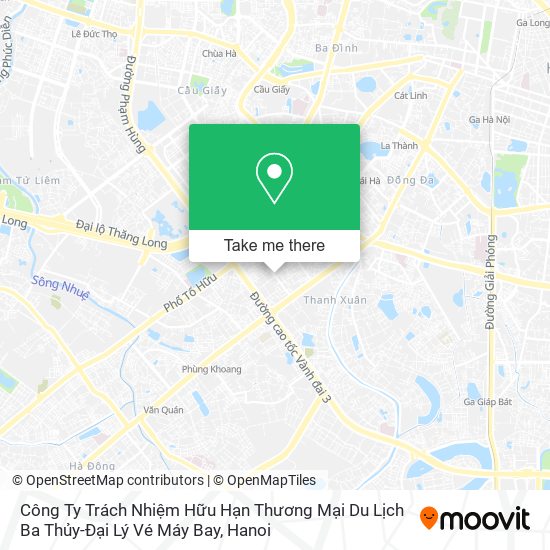 Công Ty Trách Nhiệm Hữu Hạn Thương Mại Du Lịch Ba Thủy-Đại Lý Vé Máy Bay map