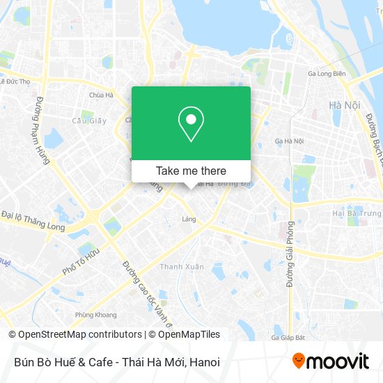 Bún Bò Huế & Cafe - Thái Hà Mới map