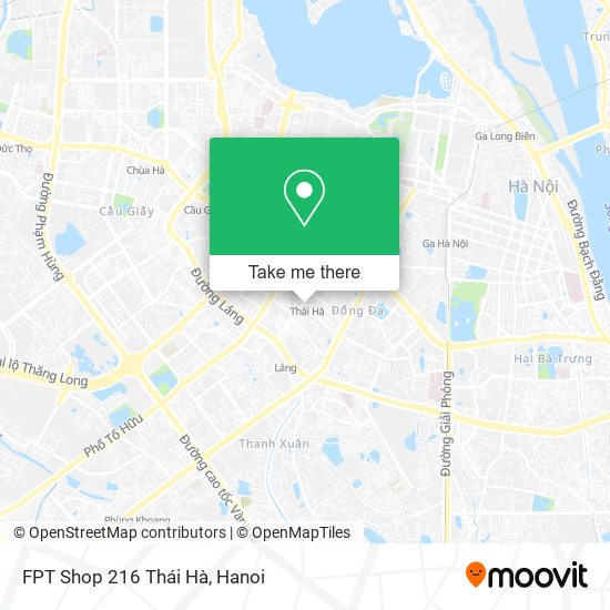 FPT Shop 216 Thái Hà map