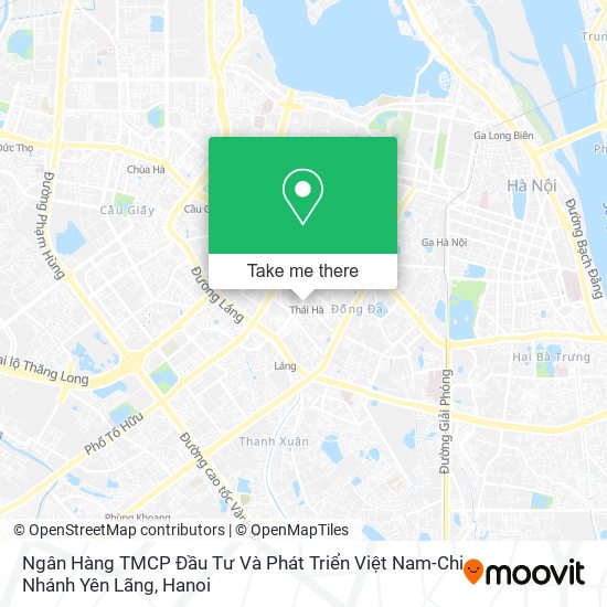 Ngân Hàng TMCP Đầu Tư Và Phát Triển Việt Nam-Chi Nhánh Yên Lãng map