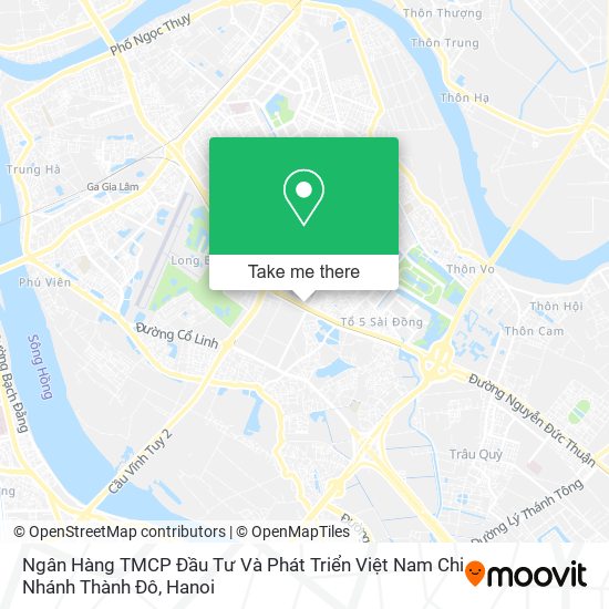 Ngân Hàng TMCP Đầu Tư Và Phát Triển Việt Nam Chi Nhánh Thành Đô map