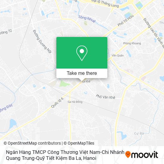 Ngân Hàng TMCP Công Thương Việt Nam-Chi Nhánh Quang Trung-Quỹ Tiết Kiệm Ba La map