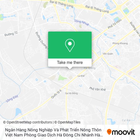 Ngân Hàng Nông Nghiệp Và Phát Triển Nông Thôn Việt Nam Phòng Giao Dịch Hà Đông Chi Nhánh Hà Tây map