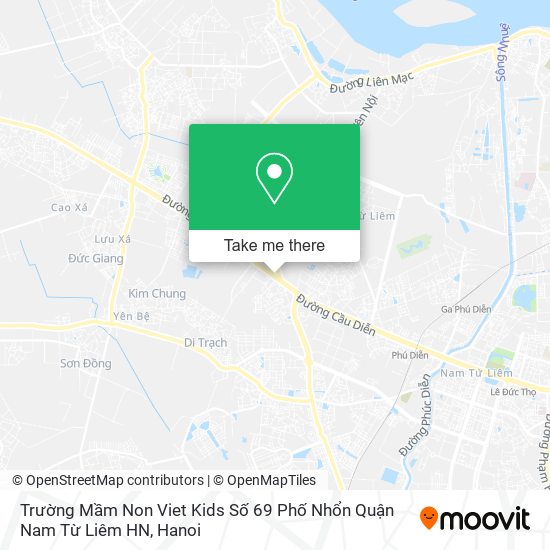 Trường Mầm Non Viet Kids Số 69 Phố Nhổn Quận Nam Từ Liêm HN map