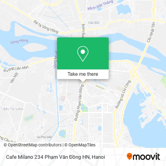 Cafe Milano 234 Phạm Văn Đồng HN map
