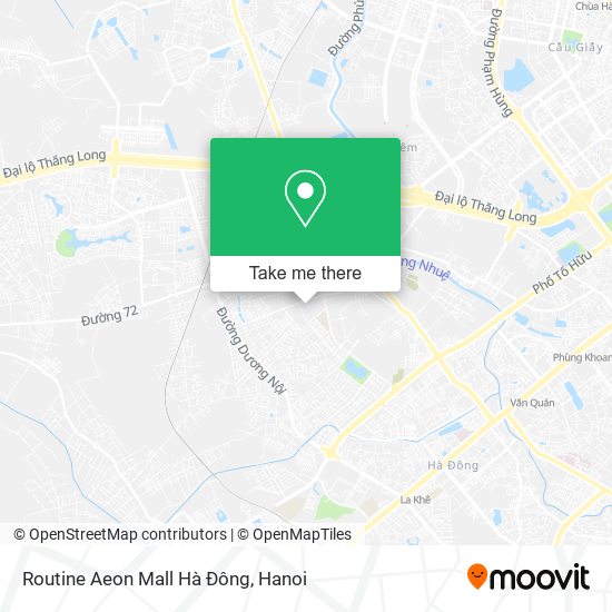 Routine Aeon Mall Hà Đông map