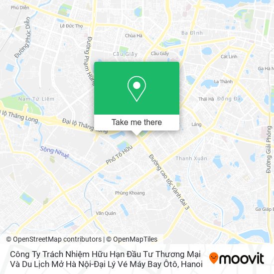 Công Ty Trách Nhiệm Hữu Hạn Đầu Tư Thương Mại Và Du Lịch Mở Hà Nội-Đại Lý Vé Máy Bay Ôtô map