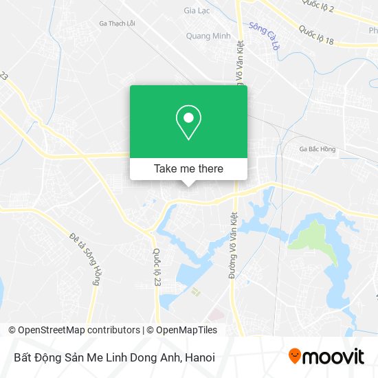 Bất Động Sản Me Linh Dong Anh map