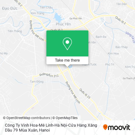 Công Ty Vinh Hoa-Mê Linh-Hà Nội-Cửa Hàng Xăng Dầu 79 Mùa Xuân map