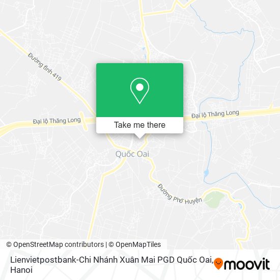 Lienvietpostbank-Chi Nhánh Xuân Mai PGD Quốc Oai map