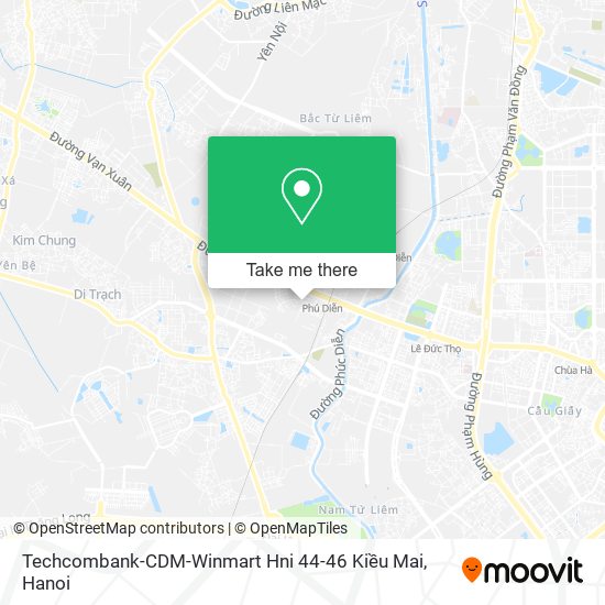 Techcombank-CDM-Winmart Hni 44-46 Kiều Mai map