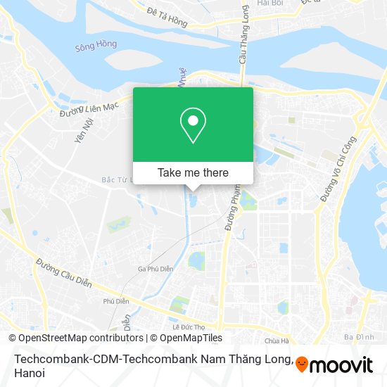 Techcombank-CDM-Techcombank Nam Thăng Long map